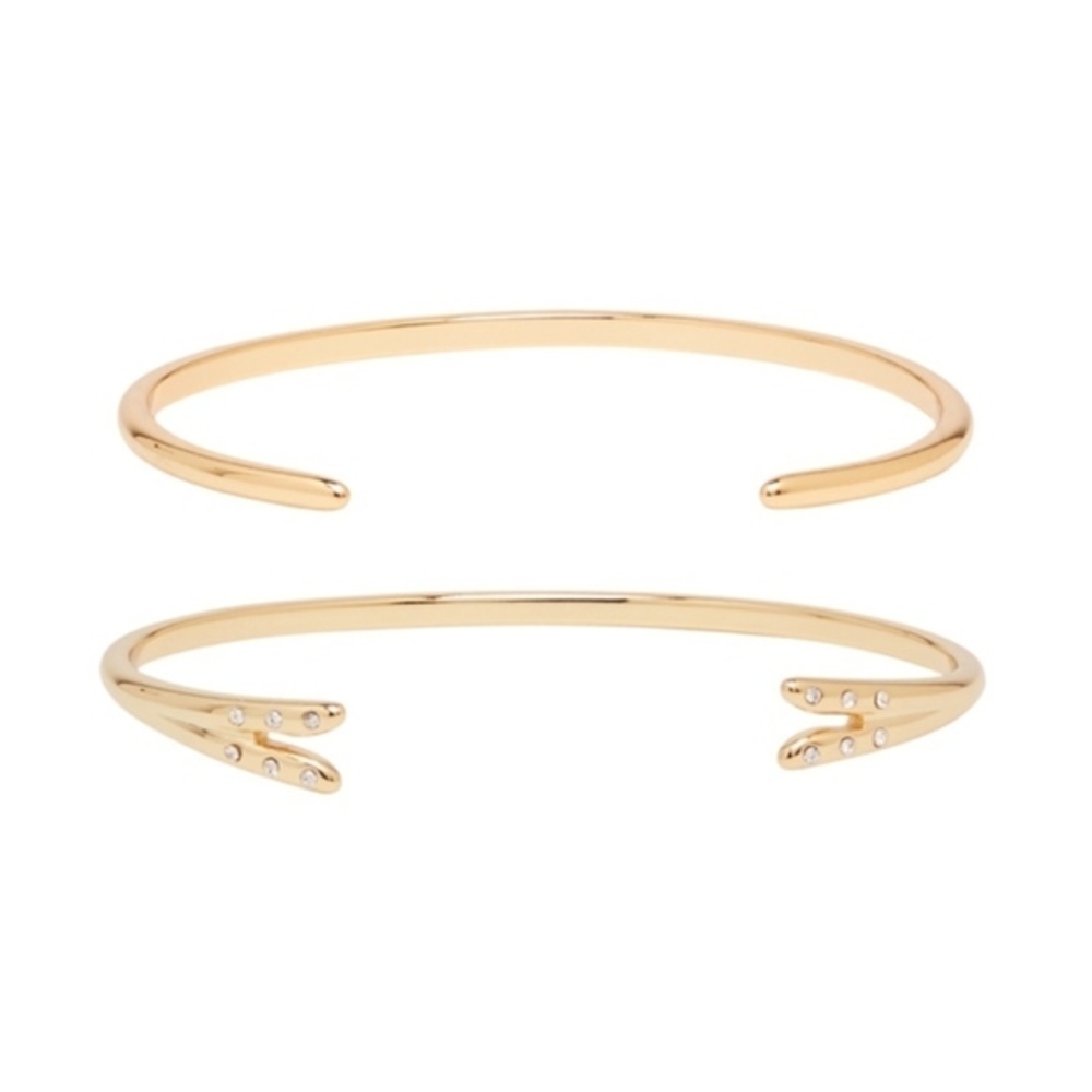Michelle‎ Campbell Gold Talon Bracelet Set Rhinestone Cuffs Cuff Bangle